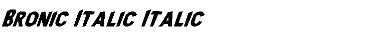 Bronic Italic Italic